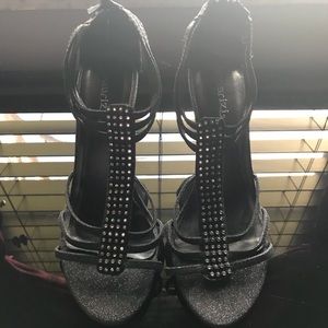 Black Glitter Heels